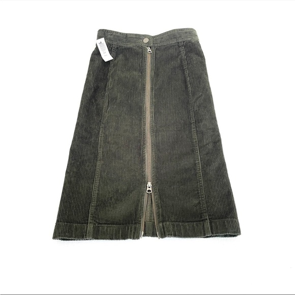 Aritzia Wilfred Free Ellie Corduroy Skirt in Olive Green - Picture 1 of 7
